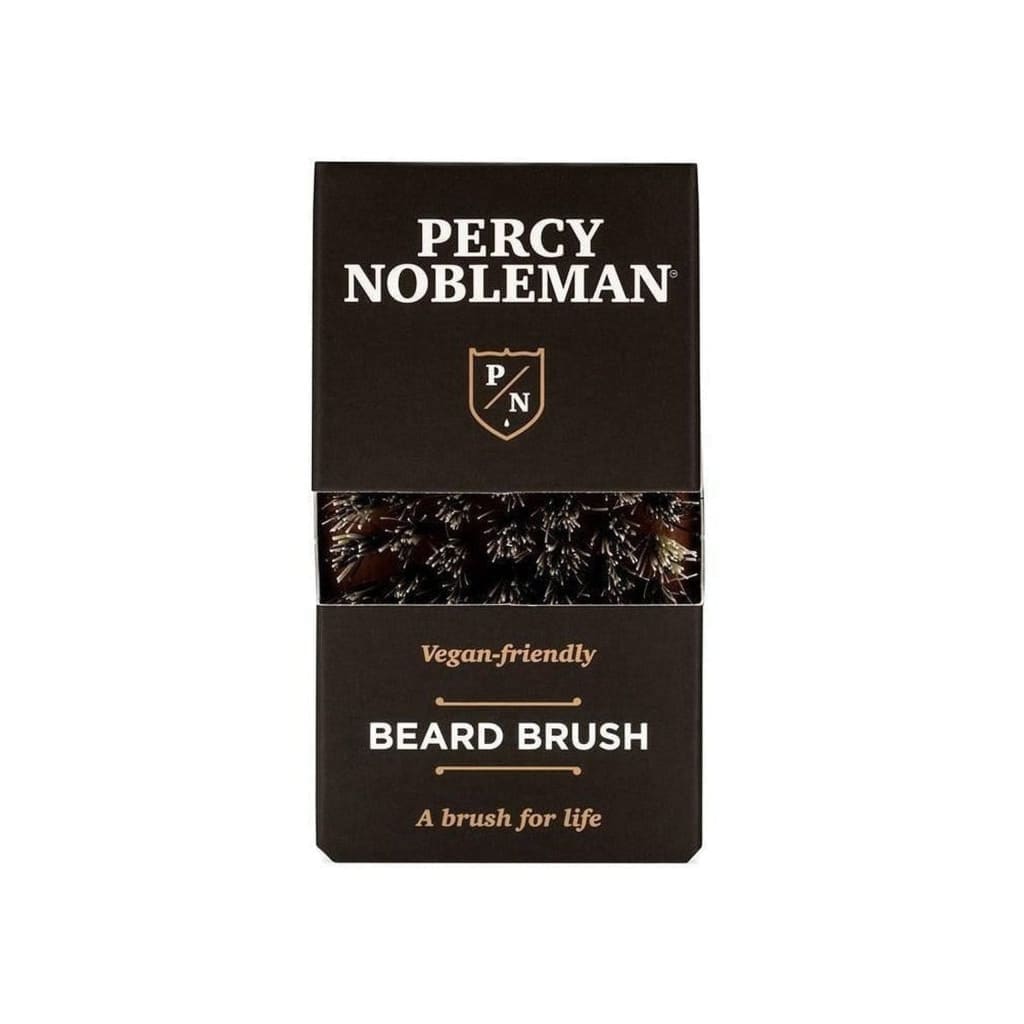 Percy Nobleman Beard Brush with natural Tampico fibre bristles and Austrian pear wood handle