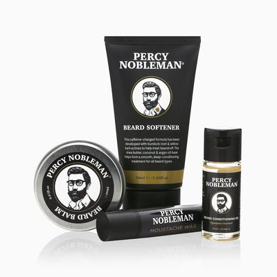Percy Nobleman Beard Grooming Kit: Beard Oil, Balm, Wax & Softener - Men's Beard Care Essentials