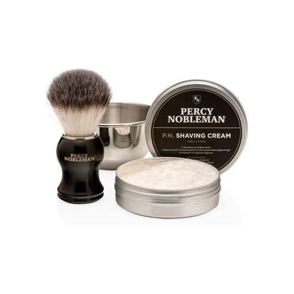 Percy Nobleman Traditional Shaving Kit for Men: Shaving Brush, Cream & Bowl