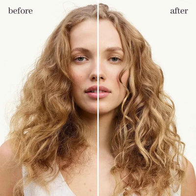 Before and after hair transformation using Pureology Colour Fanatic treatment for smooth, manageable hair