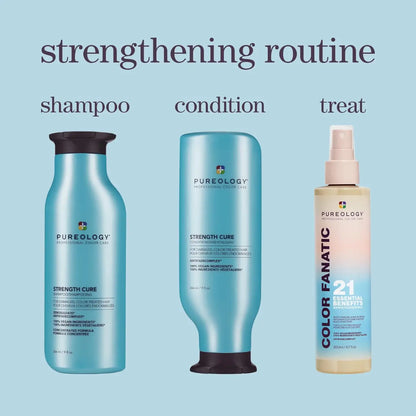 Pureology Strength Cure Shampoo - For Damaged and Color-Treated Hair, Fortifies & Strengthens Hair, Sulfate-Free & Vegan