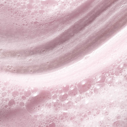 Swirled pink lotion with bubbles from Pureology Pure Volume Gift Set trio