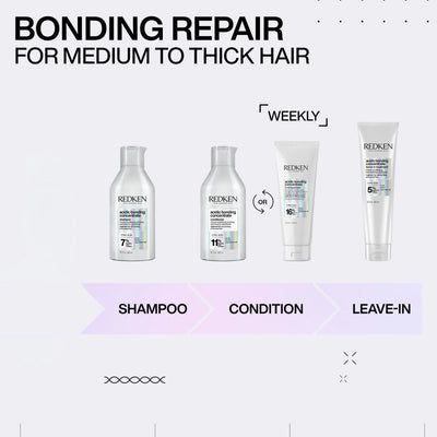 Redken Acidic Bonding Concentrate: Shampoo, Conditioner, Leave-In Treatment for Hair Repair.