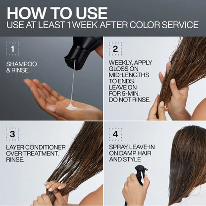 Step-by-step hair care guide with Redken Acidic Color Gloss Conditioner 300ml