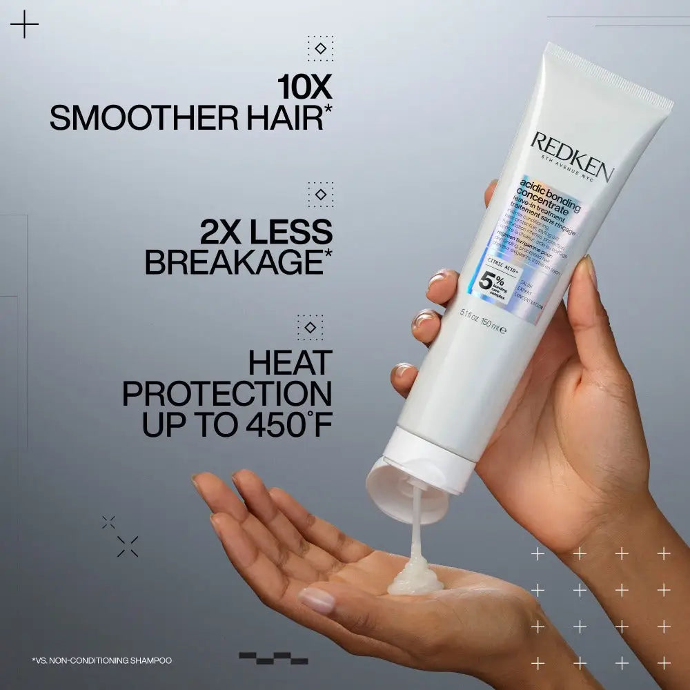 Redken Acidic Bonding Concentrate Leave-in Treatment: Repair, Heat Protection, Smoother Hair, 10X Smoother Hair
