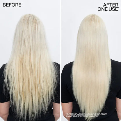 Redken Acidic Bonding Concentrate Before & After: See the transformation for damaged hair. Results after one use of Redken system.