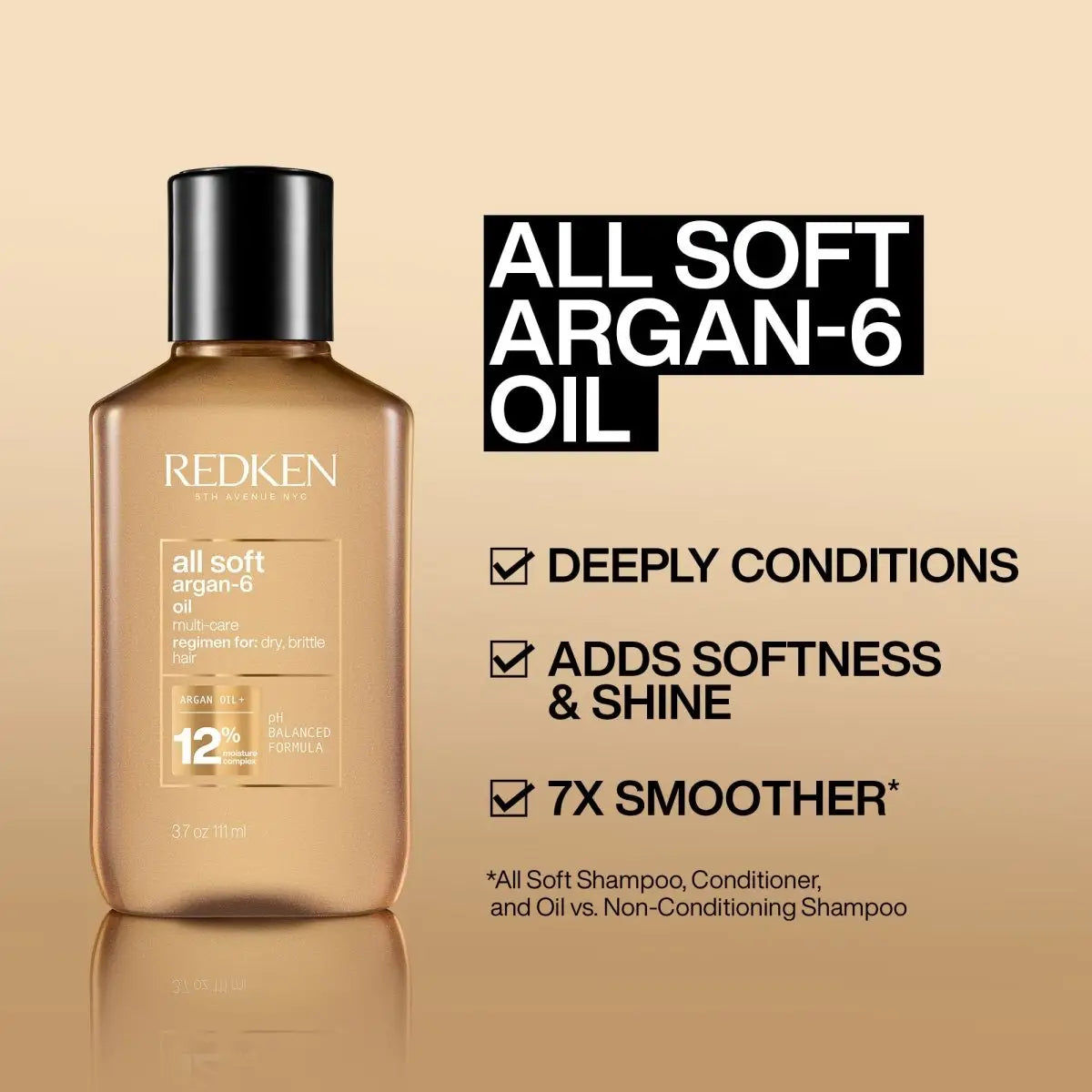 Redken All Soft Argan 6 Oil - 111ml | Ideal for Soft Argan Hair Care