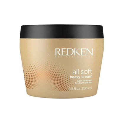 Redken All Soft Heavy Cream - 250ml for dry hair treatment; part of the Redken Brews line