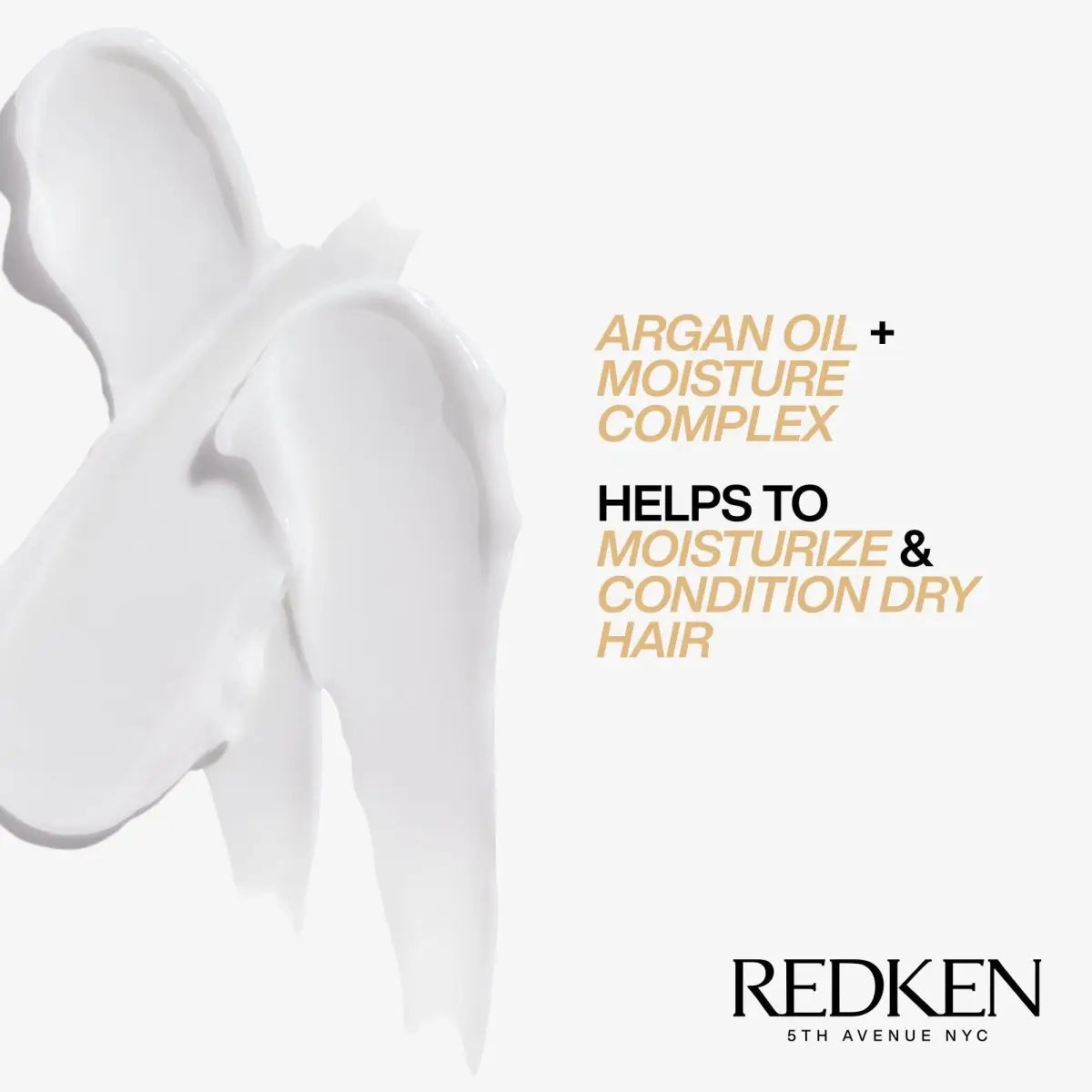 Swirled white cream of Redken All Soft Heavy Cream 250ml against a light background