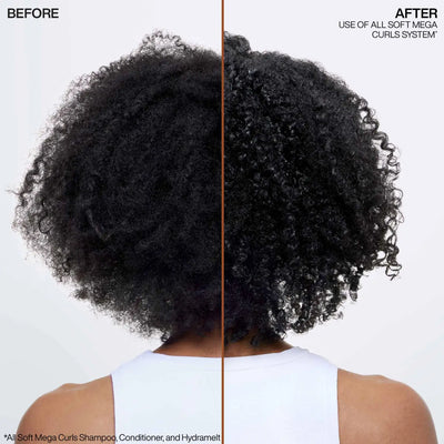 Before & After: Redken All Soft Mega Curls System for Hydrated & Defined Curls. See the Transformation!