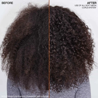 Redken All Soft Mega Curls: Before & After Transformation. Defined, Hydrated Curls! Hair care for curly hair.