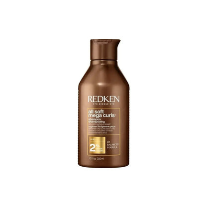 Redken All Soft Mega Curls Shampoo 300ml bottle ensures soft, bouncy mega curls