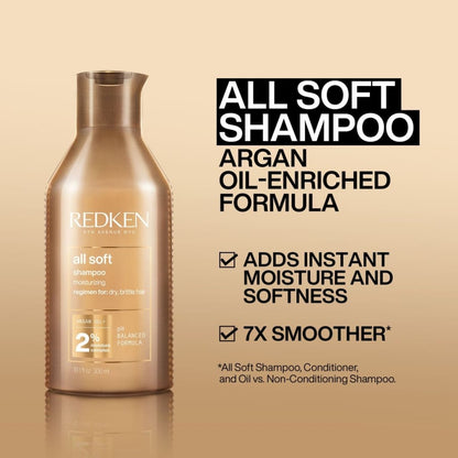 Redken All Soft Shampoo 300ml New Packaging - Shampoo