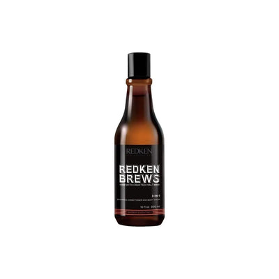 Redken Brews 3 in 1 Shampoo for Men, Cleanser, Conditioner, and Body Wash in One Bottle
