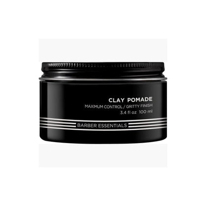 Redken Brews Clay Pomade 100ml - Black Jar for Maximum Control and Gritty Hair Finish