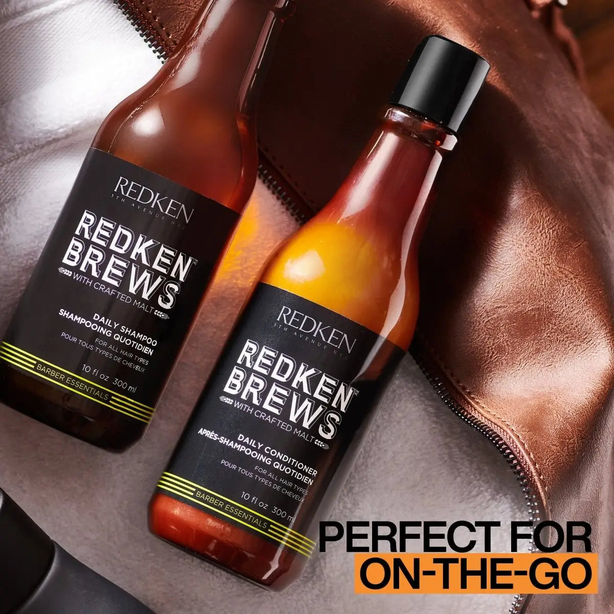 Bottles of Redken Brews Daily Shampoo and Conditioner for men - 300ml