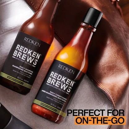 Bottles of Redken Brews Daily Shampoo and Conditioner for men - 300ml