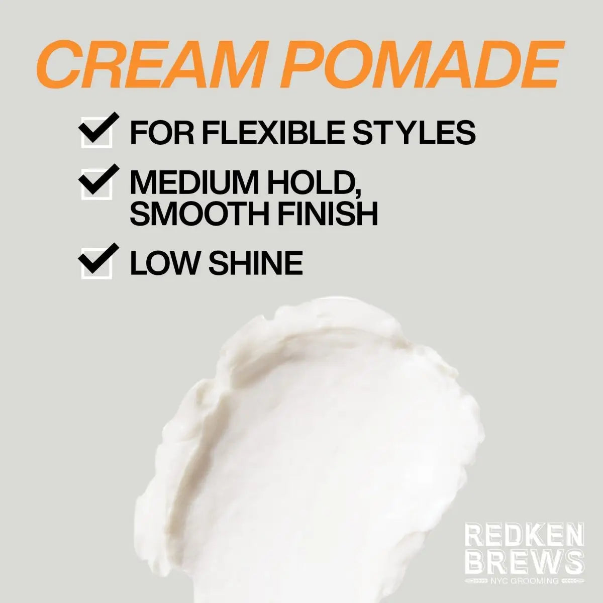 Redken Brews Maneuver Cream Pomade - 100ml with a smooth, creamy white texture