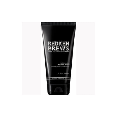 Redken Brews Work Hard Molding Paste for men’s hair grooming - 150ml black tube