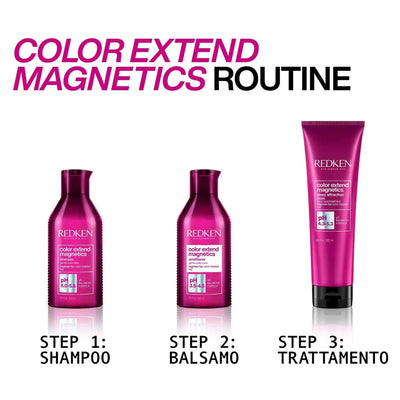 Redken Color Extend Magnetics Routine: Shampoo, Conditioner, and Hair Mask for Color-Treated Hair - 3-Step Guide