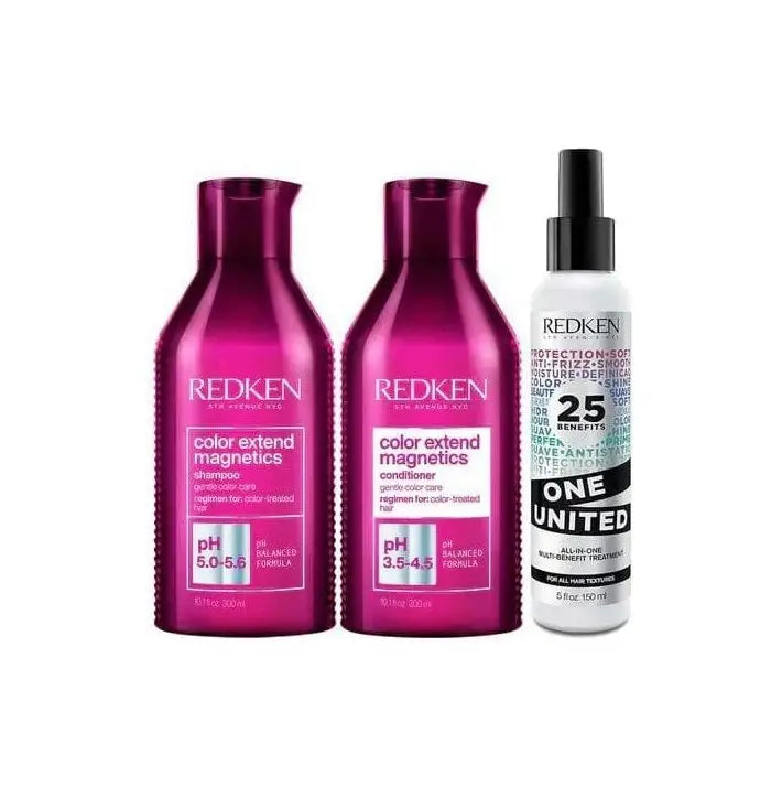 Redken Color Extend Magnetics Trio: Shampoo, Conditioner & One United Treatment for Color-Treated Hair - Partners Hair Design