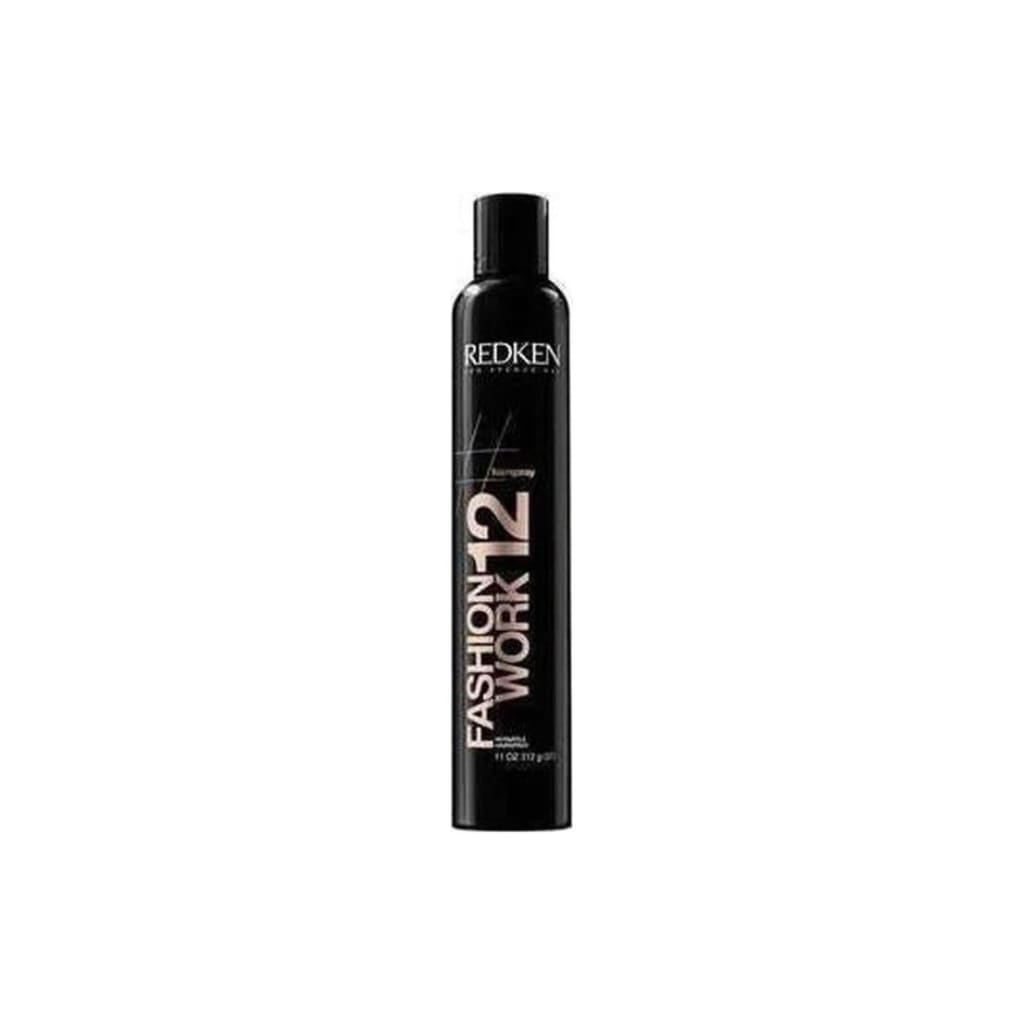 Black bottle of Redken Fashion Work 12 hair spray for achieving flawless styles