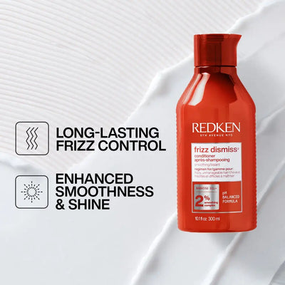 Redken Frizz Dismiss Conditioner: Frizz Control, Smoothness, and Shine Enhancement.