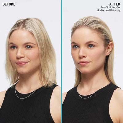 Before & After: Sleek Hairstyle with Redken Max Hold Gel & Hairspray
