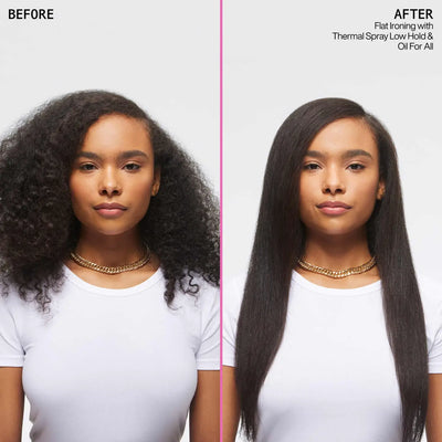 Hair Transformation: Before & After Flat Ironed Hair with Redken Oil. Shiny, Straight Hair Result!