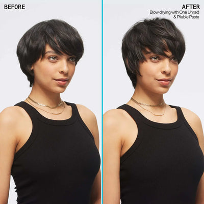 Redken Pliable Paste Before & After: Blow-dried Hair Volume & Texture Transformation