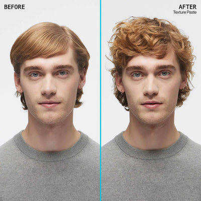 Redken Rough Paste Before and After: Textured Men's Hairstyle Transformation with Matte Finish