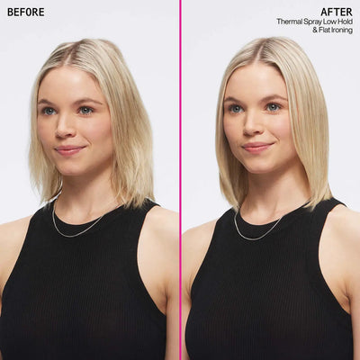Redken Thermal Spray 11: Before & After - Heat Protection & Straight Hair Styling Results