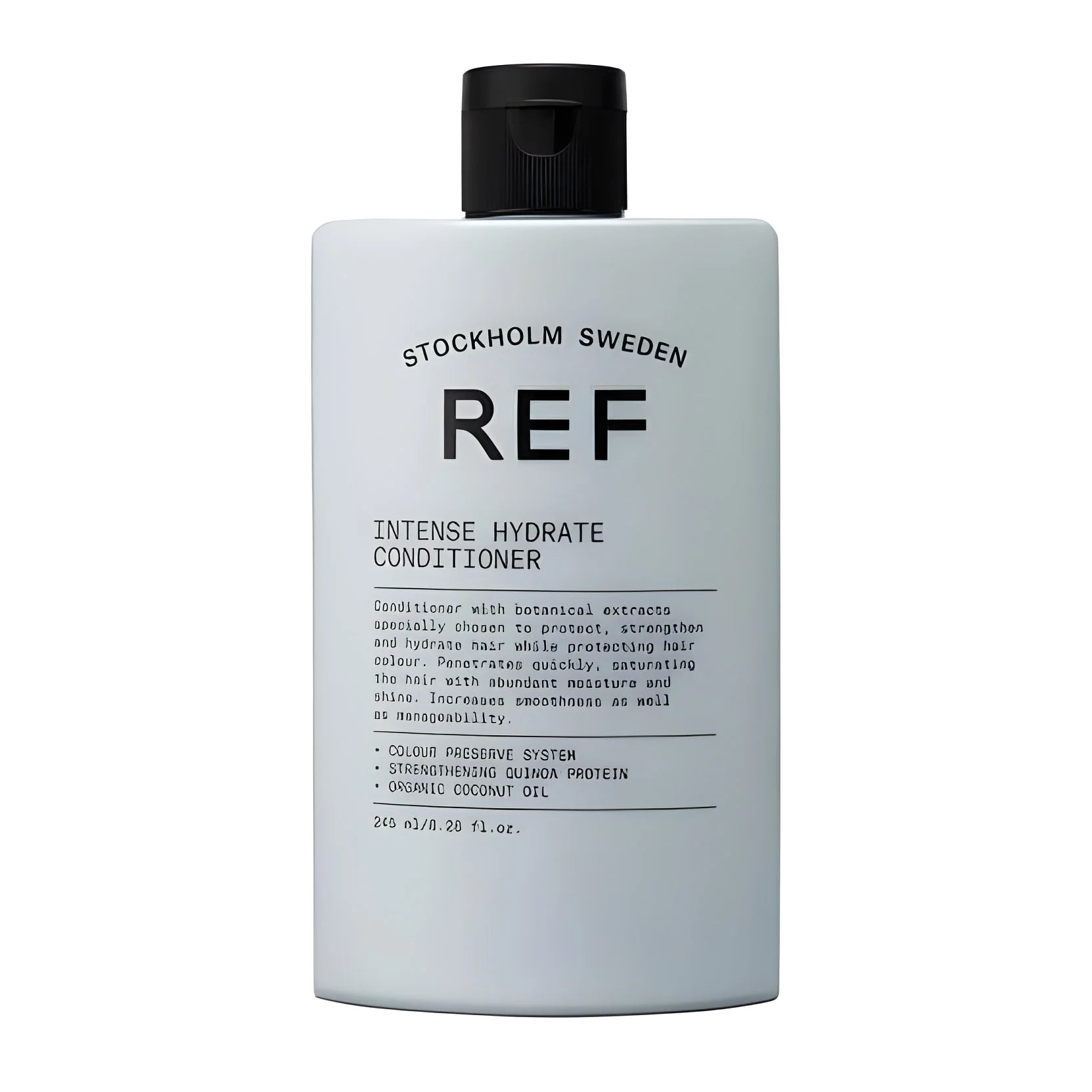 White bottle of REF Intense Hydrate Conditioner 245ml from Stockholm, Sweden