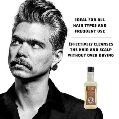 Reuzel Daily Shampoo - Cleanses Hair And Scalp - Ideal For All Hair Types And Frequent Use - Balanced For Excellent Degreasing And Cleansing Without Over Drying - With T4 Tonic Blend