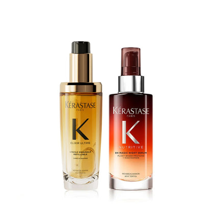 Kérastase Elixir Ultime & Nutritive 8H Magic Night Serum Duo: Hair Oil & Overnight Serum Set