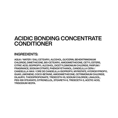 Redken Acidic Bonding Concentrate Conditioner Ingredients List. Hair care product ingredients.