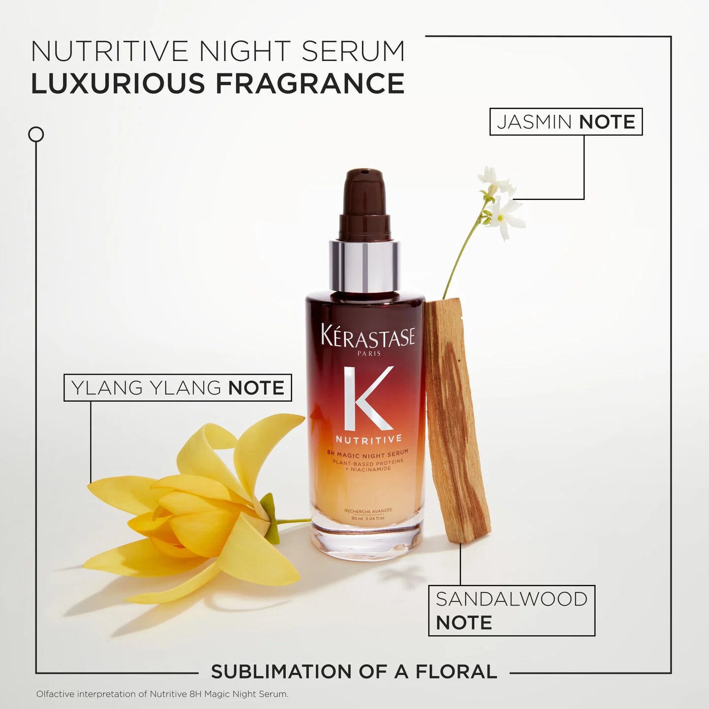 Kérastase Nutritive 8H Magic Night Serum: Luxurious Haircare with Floral Fragrance Notes - Ylang Ylang, Jasmin, Sandalwood