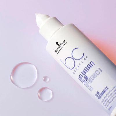Schwarzkopf BC Bonacure Anti-Dandruff Serum bottle. Scalp care solution for healthy hair.