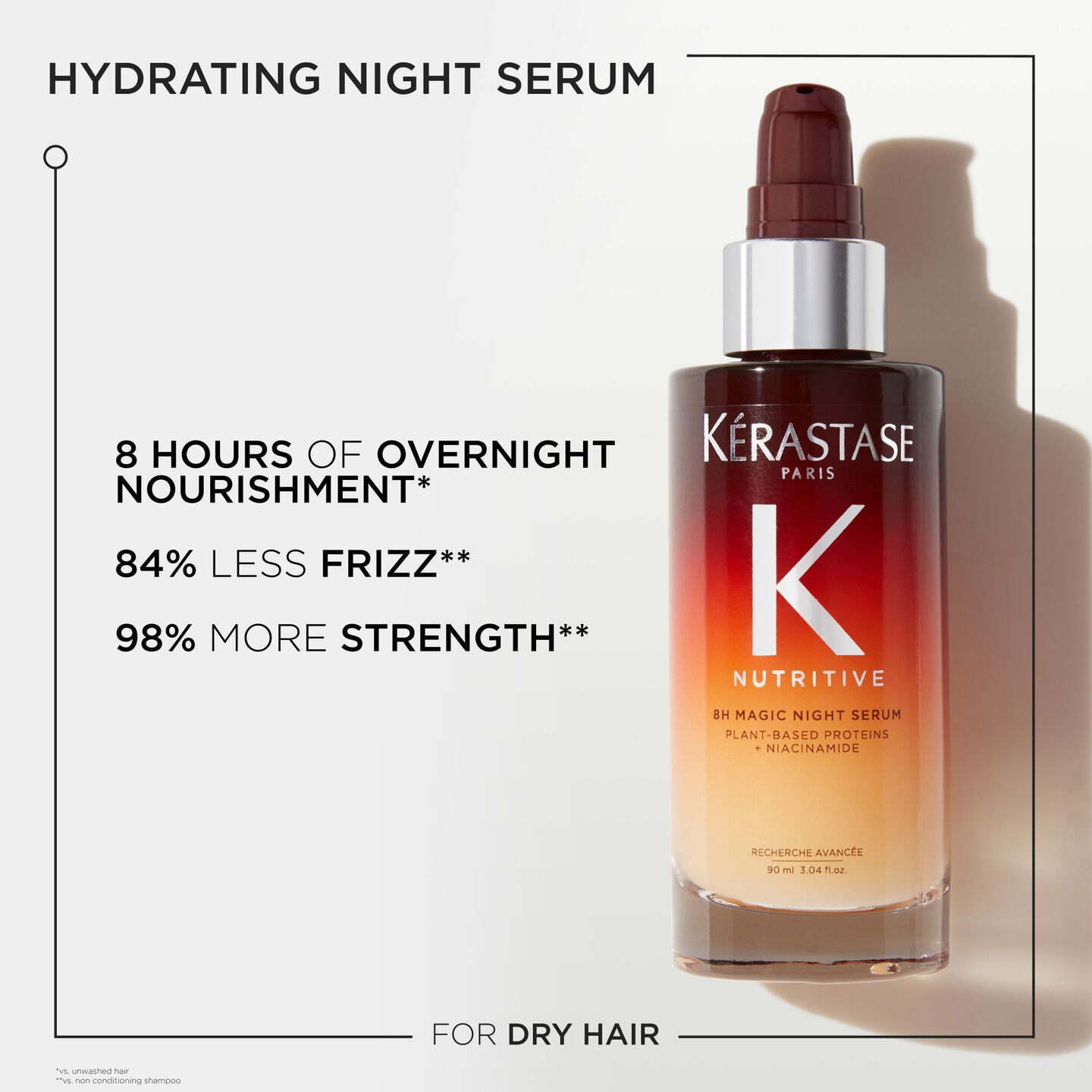 Kérastase Nutritive 8H Magic Night Serum for Dry Hair - Overnight Nourishment & Frizz Control