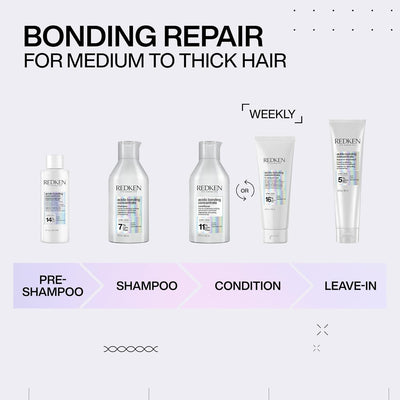 Redken Acidic Bonding Repair System: Shampoo, Conditioner, Leave-In. Hair Bonding Treatment