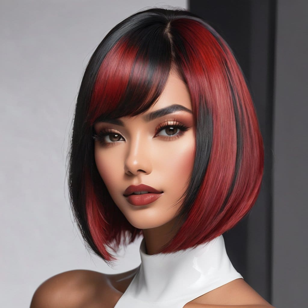 Ruby Wigs | Aria Black & Red inverted Bob | Synthetic wig - synthetic wig - Wigs By Ruby - Shop