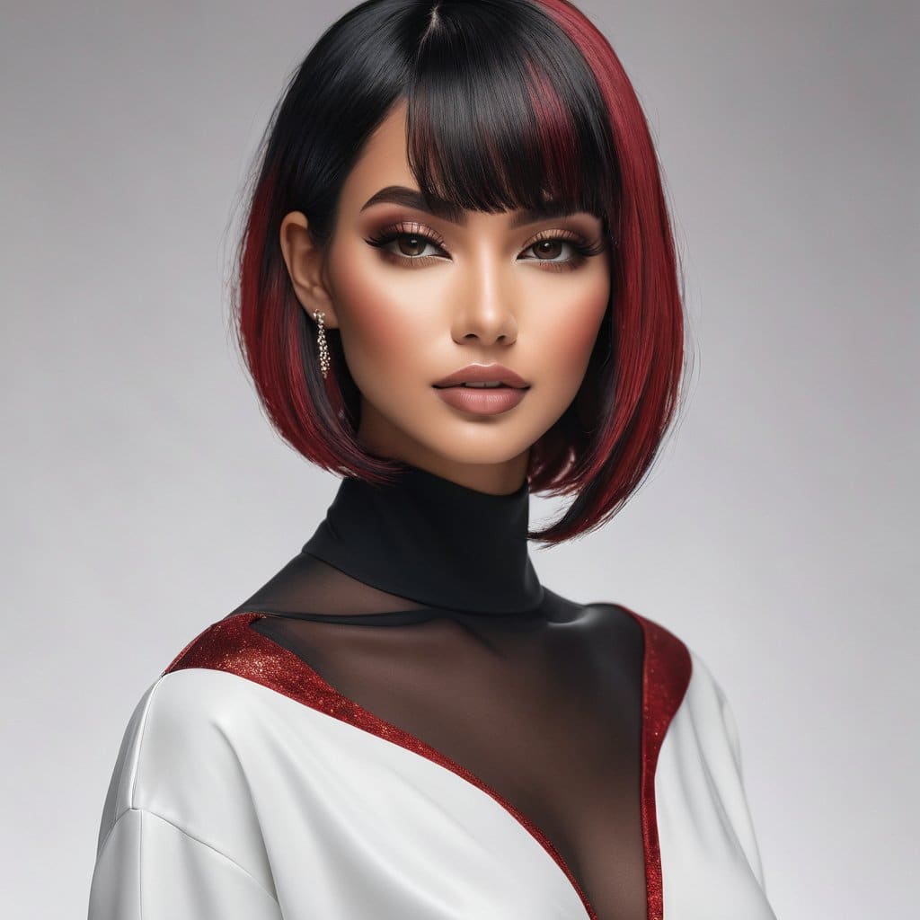 Ruby Wigs | Aria Black & Red inverted Bob | Synthetic wig - synthetic wig - Wigs By Ruby - Shop