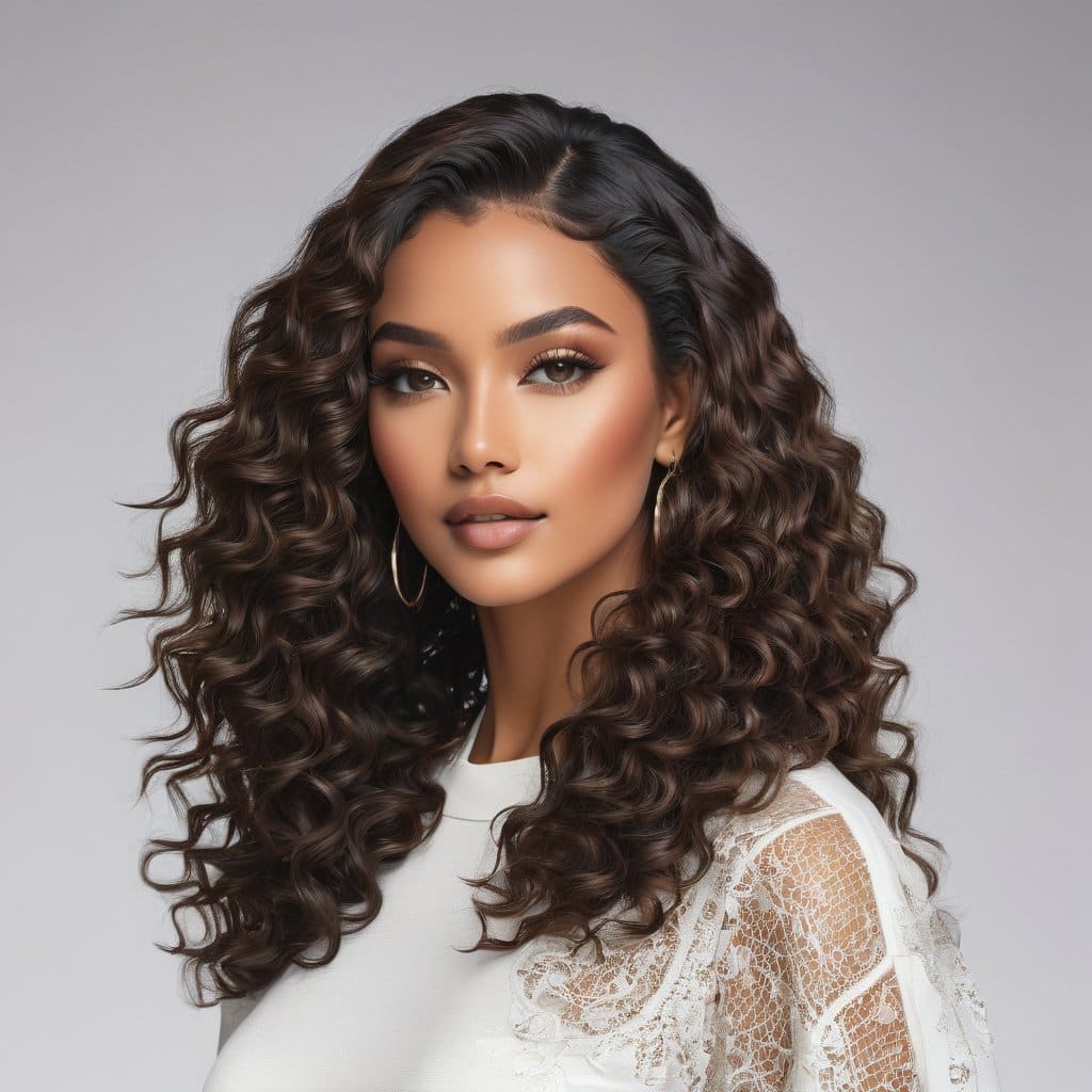 Ruby Wigs | Faith Curly Dark Brown Long Synthetic Wig | 20 Inch - synthetic wig - Wigs By Ruby - Shop