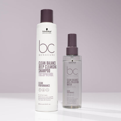 Schwarzkopf BC Clean Balance Deep Cleansing Shampoo 250ml removes buildup for clean, healthy hair for all hair types.