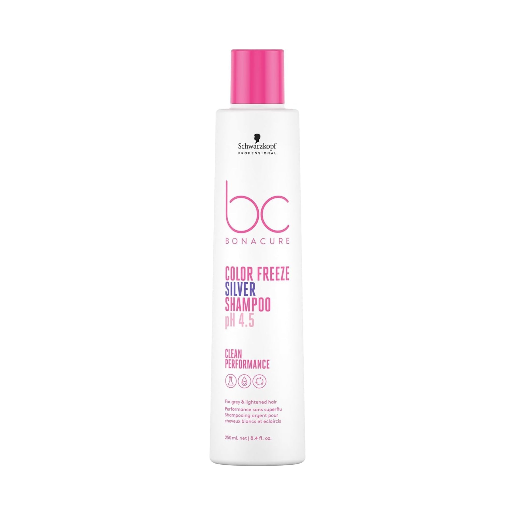 Schwarzkopf BC pH 4.5 Color Freeze Silver Shampoo 250ml | Neutralize Warm Undertones for vibrant, cool-toned hair.