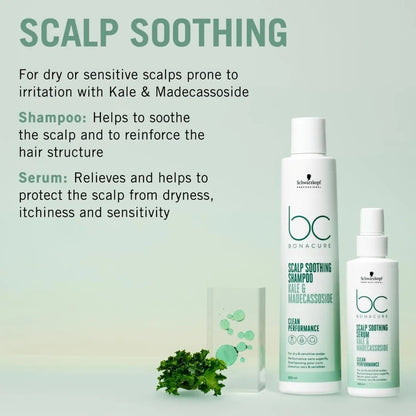 Schwarzkopf BC Scalp Soothing Shampoo & Serum: Kale & Madecassoside for Sensitive Scalps