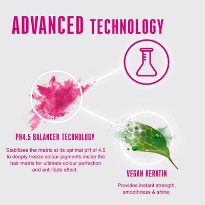 Schwarzkopf Color Freeze pH4.5: Advanced tech, vegan keratin, sulfate-free. Color protection & shine for color-treated hair.