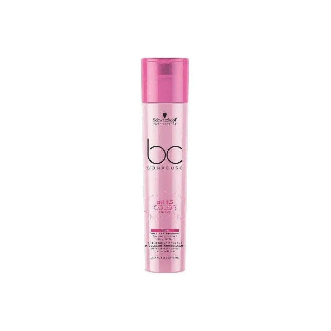 Pink bottle of Schwarzkopf Colour Freeze Micellar Rich Shampoo - 250ml