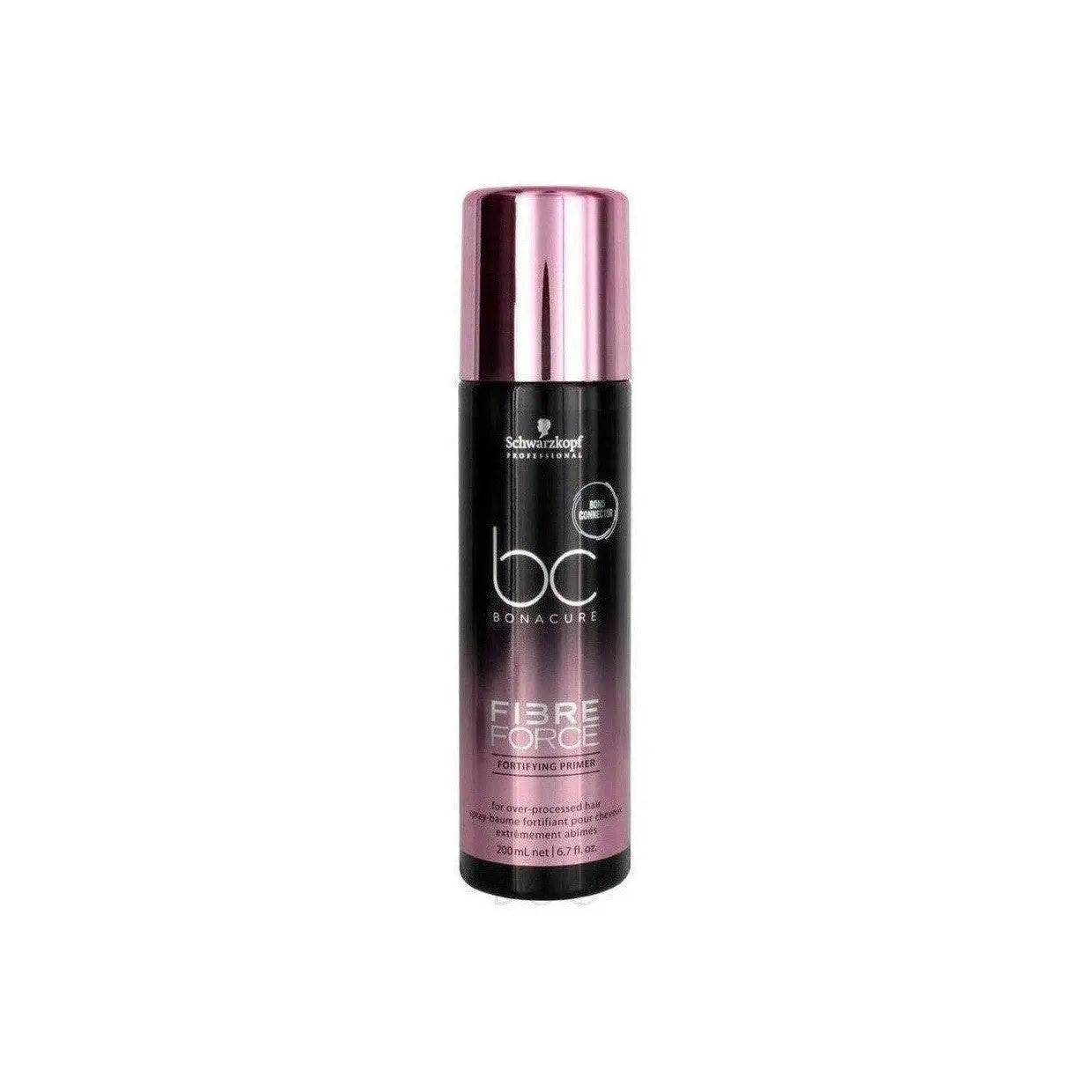 Schwarzkopf Fibre Force Fortifying Primer bottle with pink and black gradient design