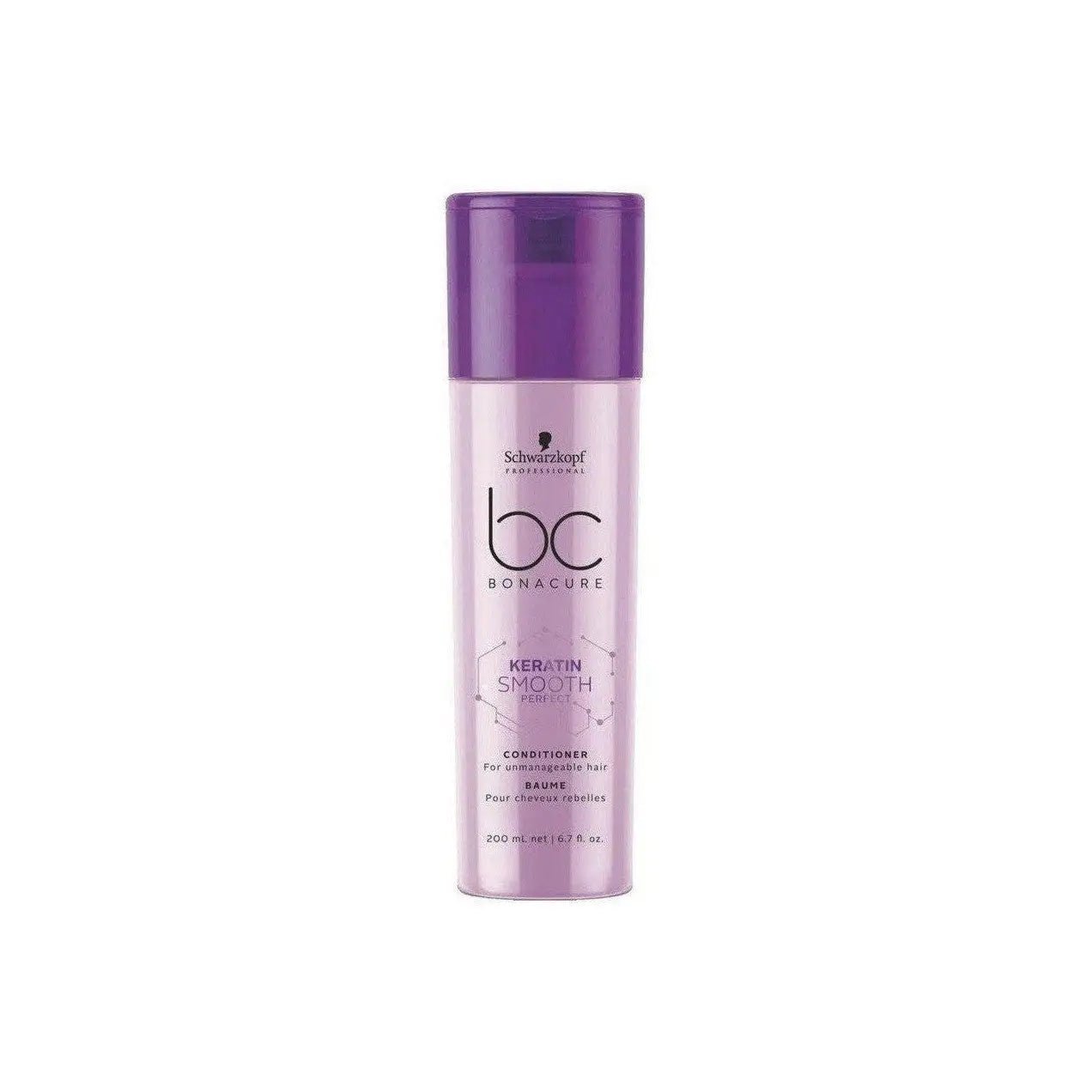 Purple and lavender bottle of Schwarzkopf Keratin Smooth Perfect Conditioner - 200ml